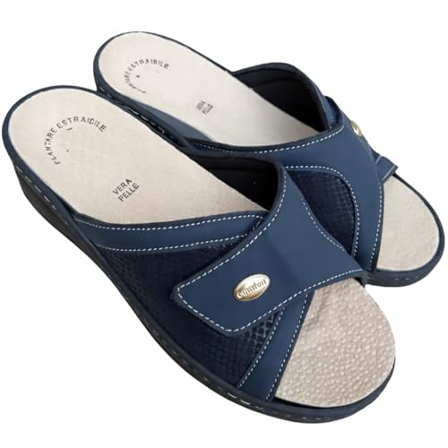new confort Ciabatte sanitarie donna a strappo con tomaia ecopelle
