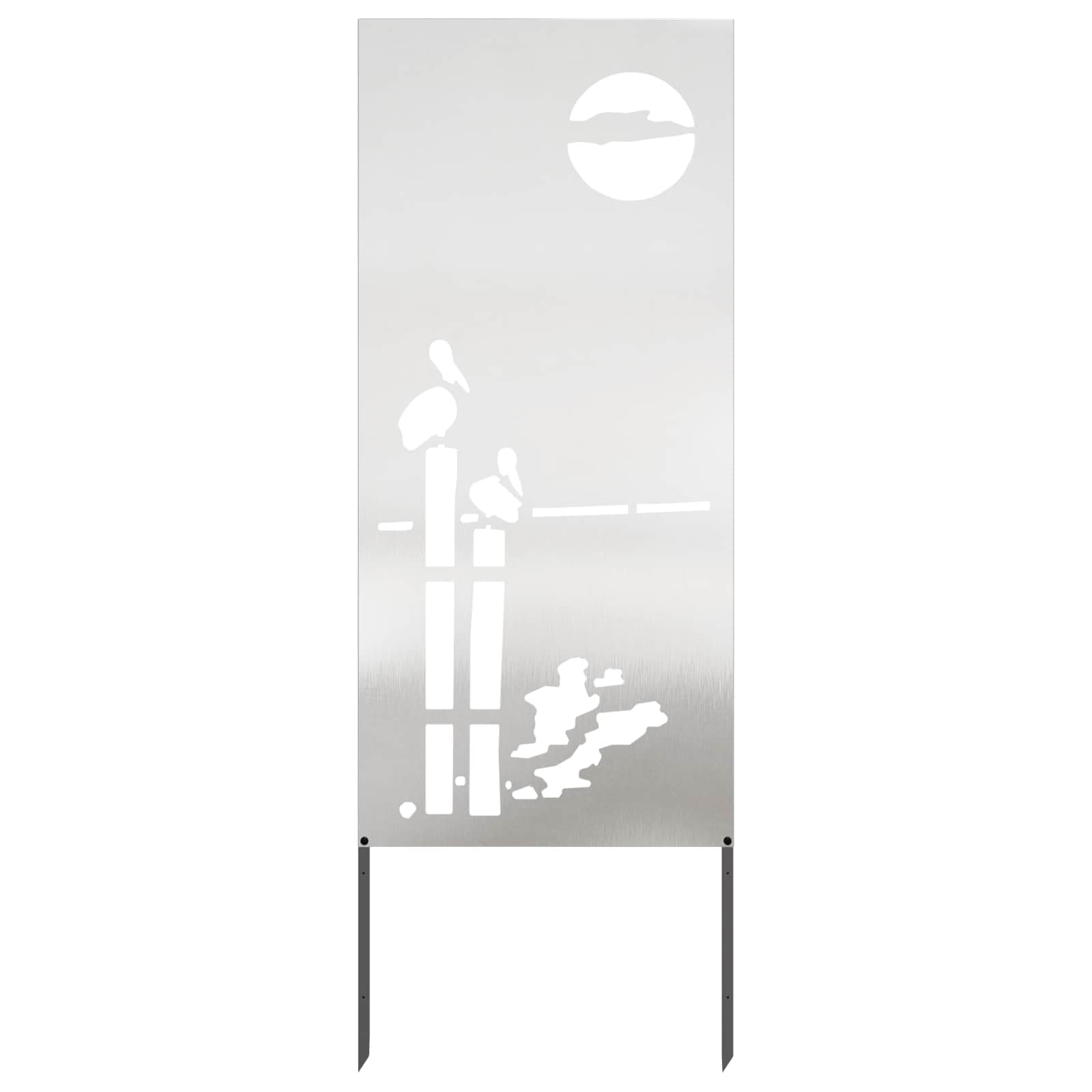 vidaXL Garten Sichtschutz-Leinwand Silber 50 x 140 cm Edelstahl
