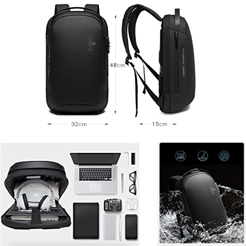 Image of THE CLOWNFISH Water Resistant Anti-Theft Unisex Travel Laptop Backpack with USB Charging and Password Number Lock