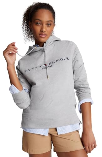 La mejor comparación de Hilfiger Woman - los más vendidos. 44 Tommy Hilfiger Women's Embroidered Tommy Logo Hoodied Sweatshirt, GreyHtr, M
