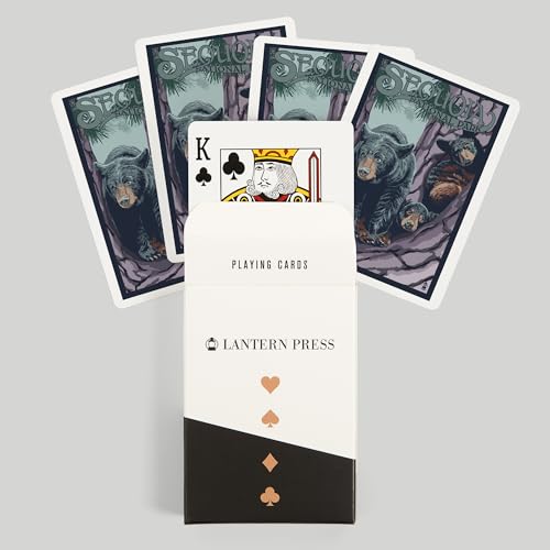 Lantern Press Black Bears en Sequoia, Baraja Poker 52 Cartas miniatura 6