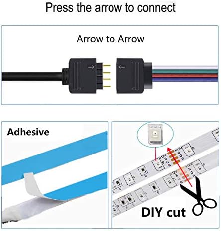 15M Led Strip Lights, RGB Music Sycn Colour Changing Strips Lights with Remote and Control Box,Bluetooth APP Controller, Multi-Coloured Mood Lights for Bedroom,Kitchen,Home Decorative,TV Cabinet