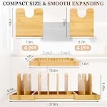 Bamboo Expandable Pot Lid Organizer, Pots and Pans Holder Rack for Cabinet - Image 2