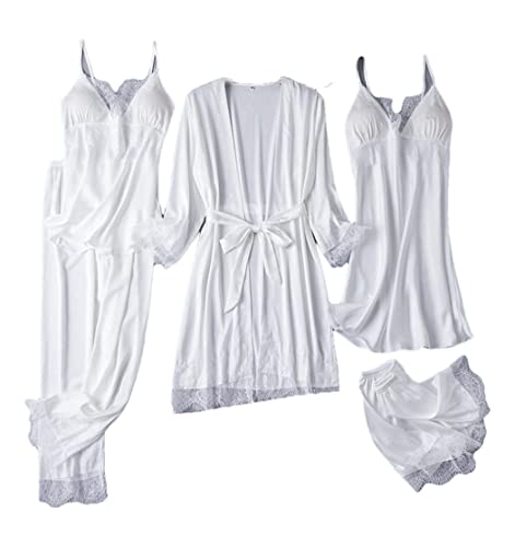 Peignoir en satin femme en kit blanc M le cadeau idéal pour anniversaire