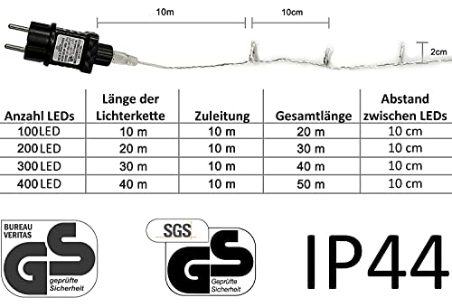 LED Lichterkette Gresonic 100 bis 400 Meter Strombetrieben