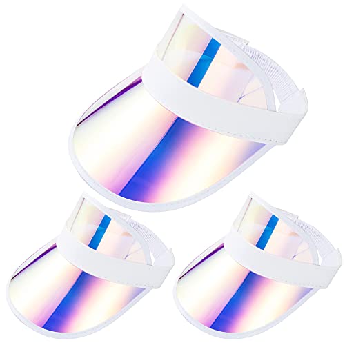 3 Pack Sun Visor Hats Women Men Colorful Plastic Bingo Party Visors Hat Colored Adjustable Sports Golf Beach Tennis Caps Sunhat #TOP15