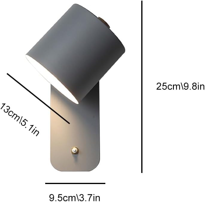 Lampe murale câblée et réglable en fer noir pour style industriel