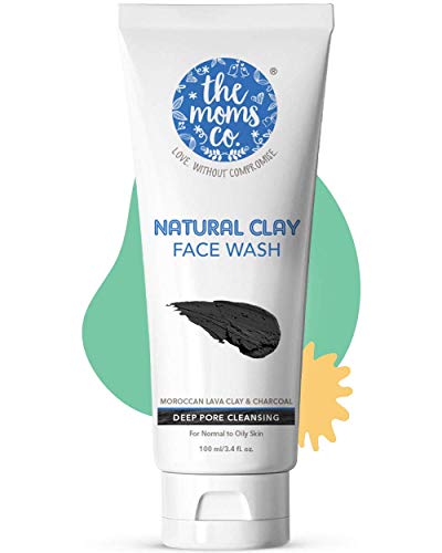 Image of The Moms Co. Natural Clay Face Wash with Moroccan Lava Clay & Activated Charcoal l Purifies,Detoxes &Glowing l Normal to Oily Skin 100ml