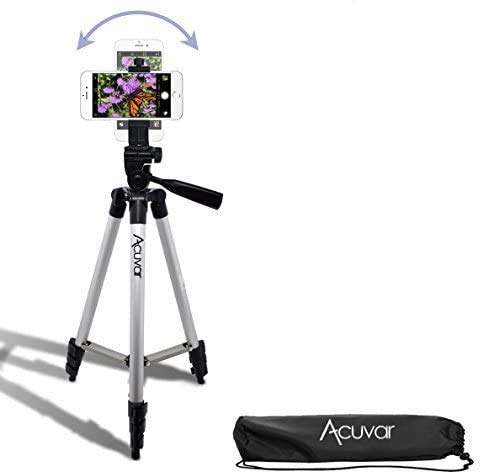 Acuvar 50" Smartphone/Camera Tripod With Rotating Mount. Fits Iphone X, 8, 8+, 7, 7 Plus, 6, 6 Plus, 5S Samsung Galaxy, Android, Etc. #TOP27