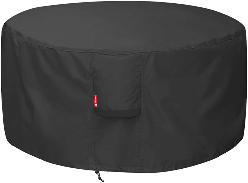 SheeChung Fire Pit Cover for Solo Stove Bonfire/Ranger Surround 44"D x 24"H | Waterproof Heavy Duty 600D Polyester,PVC Coating Material,Outdoor Fire Table Cover Shelter,Fits 38-44 inch Round Firepit Bowl