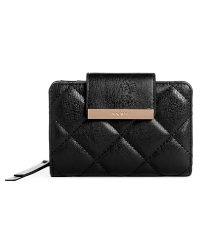 Nine West Women's SLG French Designer Mirabella Frech Wallet with snap Holder and Zipper Compartment, All with Card and Money Designed in Soft Diamond Quilt with Interior Organization and Branding