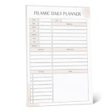 Islamic Daily Planner Notepad, Muslim Salah Tracker, 8.5 x 11, 60 Sheets