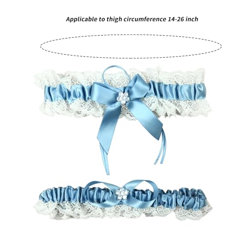 Image of wedding garter set women lace Bridal garter sets including keepsake garter and toss garter