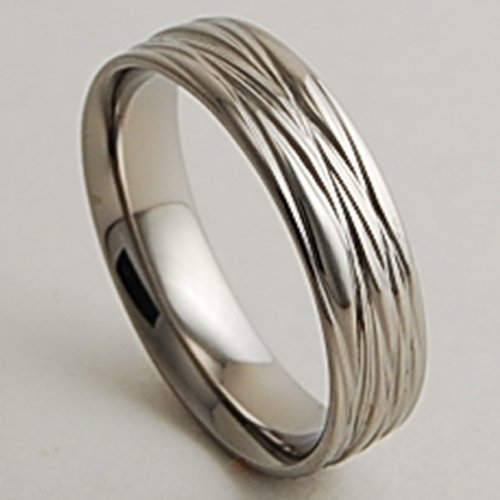 Mens Wedding Band, Titanium Ring, The Sphinx Band with Comfort fit Interior