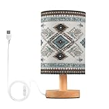 Lampe pour les yeux : la lampe de table à imprimé ethnique pour table de chevet de chambre peut émettre une lumière chaude, stable, non scintillante, respectueuse des yeux, adaptée pour le travail quotidien, regarder des films, jouer aux téléphones portables, étudier, etc