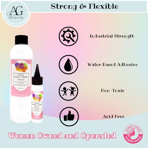 Art Institute Glitter DDCB Designer Dries Clear Adhesive Bundle 8Oz,2Oz thumb #1