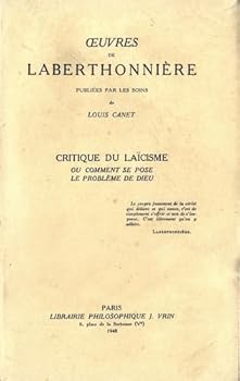 Critique Du Laicisme Ou Comment Se Pose Le Probleme de Dieu