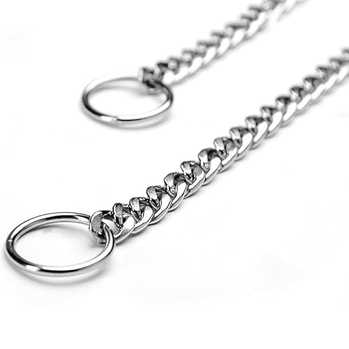 Coleira de corrente plana para cães, coleiras deslizantes de metal, para treinamento, coleira martin