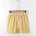 4-Pack Girls Cotton Linen Shorts Casual Kids Comfy Elastic Waist Loose Summer Beach Shorts with Pockets for 2-12 Years