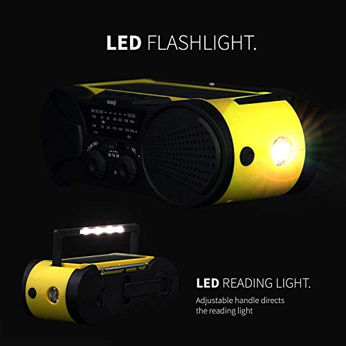 Emergency Weather Radio 4000Mah - Portable, Solar Or Battery Powered, Hand Crank, Am Fm Noaa Weather Stations, Power Bank Phone Charger, Sos Alarm, Led Flashlight & Reading Light Radio - Buzz4000 #TOP5