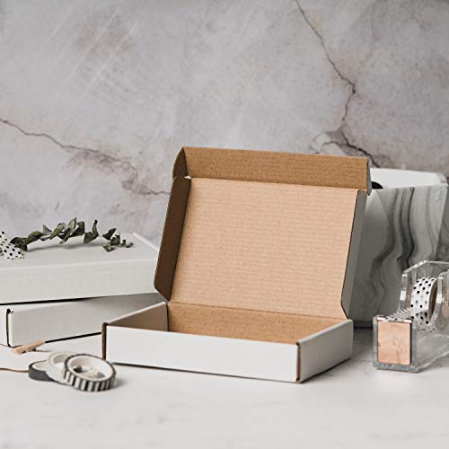 Ruspepa Recyclable Corrugated Box Small Box Mailers - 6" X 4" X 1" - Cardboard Box Perfect For Shipping Small Mobile Phone Case - 50 Pack - White #TOP2