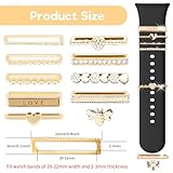 Joycabin Watch Strap Charms Bracelet Charms Watch Strap Charms Bands Metal Trim with Buckle for Apple Watch Series 8 7 6 5 4 3 2 1, 22 millimètres - Image 2