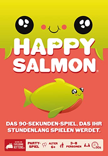 Asmodee Exploding Kittens, Happy Salmon, Party Game, 3-8 Players, from 6+ Years, 90 Seconds, German, Multicoloured, Colourful - Image 2