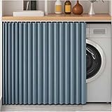 YZBZNG Tendina Sottolavello Cucina Con Binario Tenda Per Armadietti Da Cucina, Tenda Antipolvere, Pieghevole Per Armadi, Bagni e Lavatrici,Blue-W50cm/H70cm
