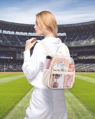 Image of Clear Backpack for Stadium Events, 12x12x6 Small Clear Plastic bag with Reinforced Straps for Game Security Festival Concert