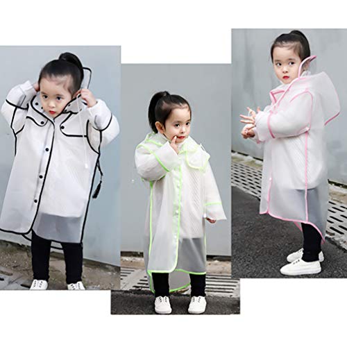 Poncho de chuva infantil KESYOO com capuz transparente reutilizável para crianças em geral protetor