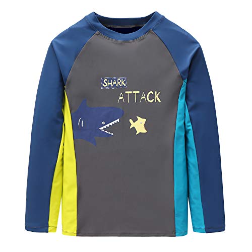 Image of HowJoJo Boys Short Sleeve Rash Guard Shirts Swim Shirt UPF 50+