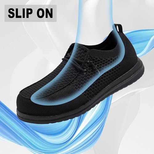 Men's Grey Steel Toe Loafers, Work Safety Shoes, Slip-On, Comfortable, Non-Slip, Breathable, Lightweight4