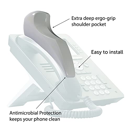 Softalk Antibacterial Phone Shoulder Rest, Landline Office Telephone Accessory With Nonslip Ergo-Grip Cushion And Self-Adhesive Tape Attachment, Pearl Gray 00833M One Size #TOP2