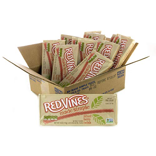 Red Vines Made Simple Licorice, Mixed Berry Flavored Twists, 4oz Tray (12 Pack), Soft & Chewy Candy, Assorted (50204) - image 2