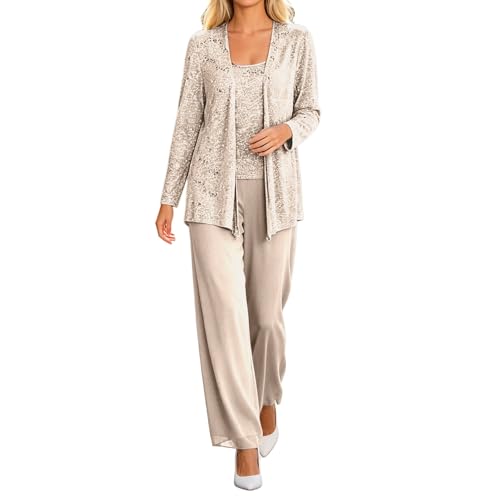 Combinaison 3 pièces femme tenue de soirée fluide pour camoufler les rondeurs