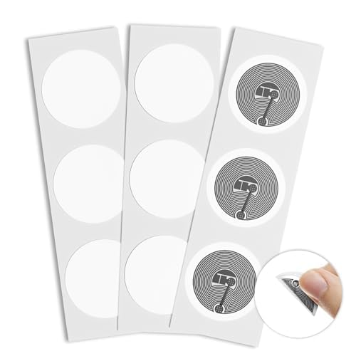 12 x NFC Tags NTAG215 NFC Stickers Rewritable NFC Key Tag White with NFC Chip 25mm (1 inch) Round, Compatible with TagMo and All NFC Enabled Devices
