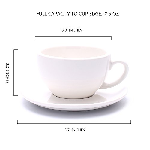 Coffeezone Porcelain Speciality Coffee Cup And Saucer, Small Cappuccino And Double Espresso, New Bone China For Coffee Shop And Barista (Glossy White, 5 Oz) #TOP2