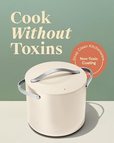 image for Caraway Stock Pot - 12 Qt Ceramic Coated With Lid - Free From Forever 
