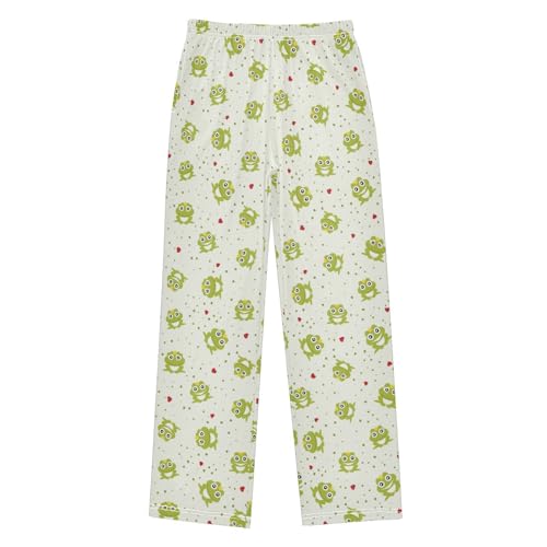 Frog with Love Boys Long Pants Soft Trousers Elastic Waist Kids Lounge Bottoms with Pockets S-XL