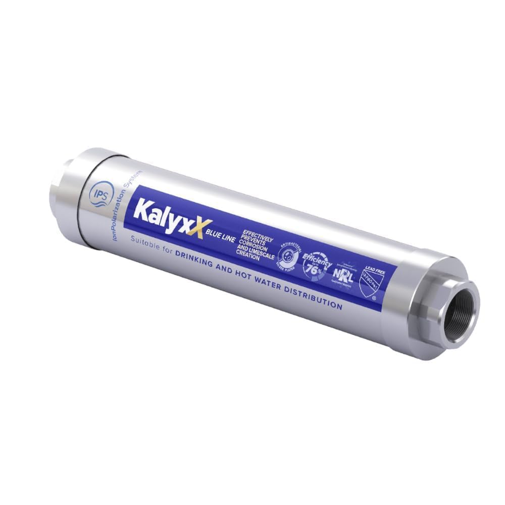 Swiss Aqua Technologies | Adoucisseur d'eau Anticalcaire Antibactérien Innovant IPS Kalyxx BlueLine G 1" Femelle IPSKXBG1 | Réduction Calcaire | Installation Rapide | Sans Entretien