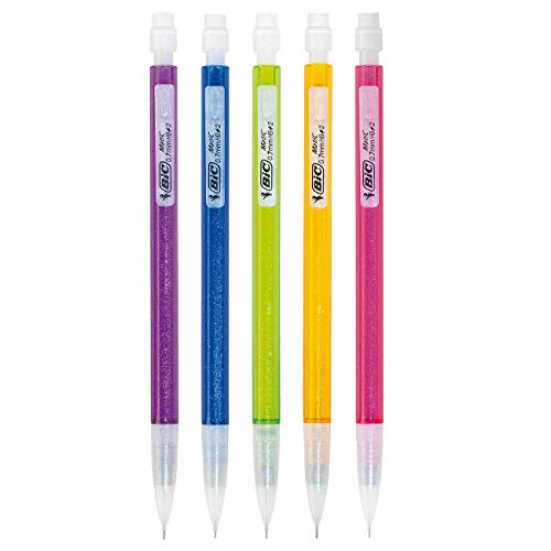 Lapiseira BIC Shimmers 0,7mm, Corpo Colorido Brilhante, Borracha na Ponta, Multicor, Embalagem Leve