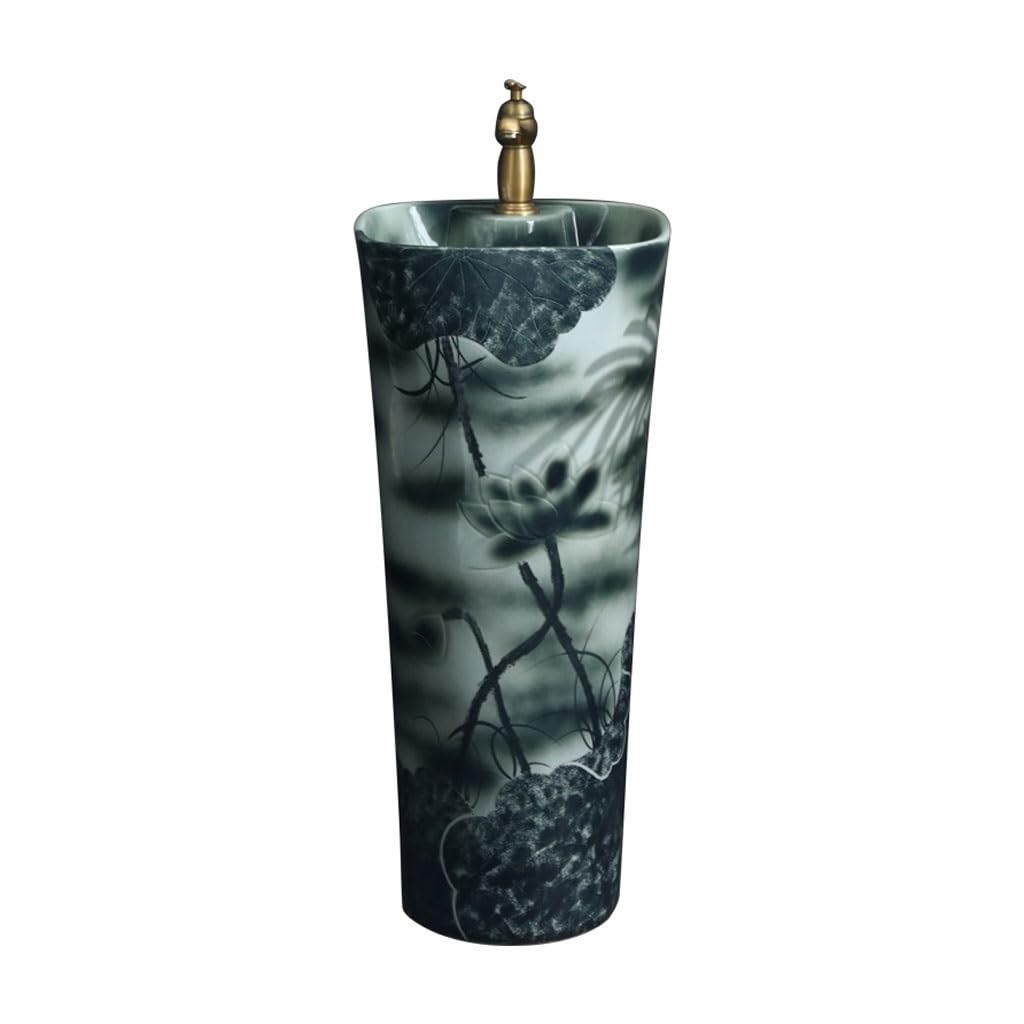 Bathroom Sink Art Ceramic Pedestal Basin Balcony Courtyard Creative Wash Basin Bathroom Wash Basin Bathroom Vanity