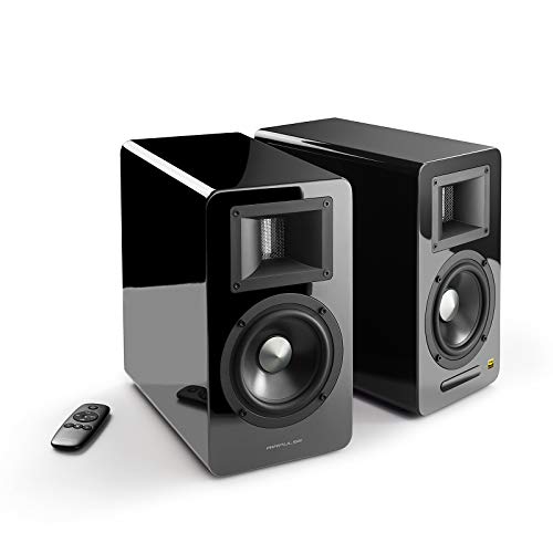 Image of Airpulse A100 Hi-Res Audio Certified Active Speaker System Built-in Amplifier Optical, Bluetooth 4.1 aptX, RCA, AUX, and USB Inputs - Pair Black