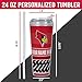 Rico Industries NCAA Illinois State Redbirds Standard 24oz Personalized Tumbler W/Hinged Lid - Team Colored Travel Tumbler - Keeps Drinks Cold or Hot