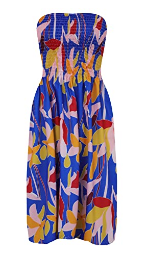 Image of Zyyfly Womens Summer Beach Dresses Strapless Cover Ups Dress Tube Top Sundresses