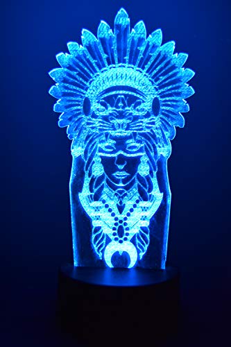 Lampe illusion LED 3D Shaman télécommande interrupteur tactile lumière nuit - 4