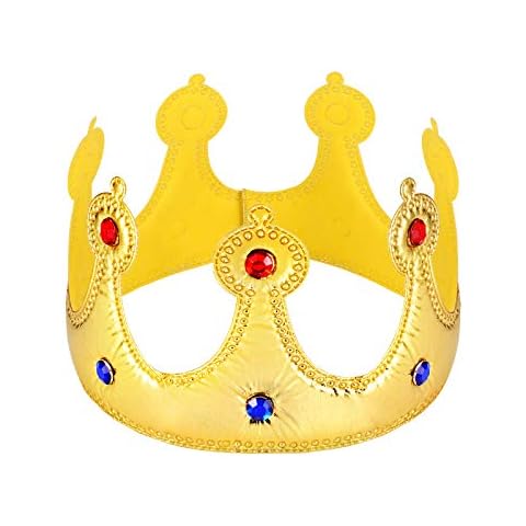 TOYANDONA King Crowns Kids Birthday Party Hat Princess Tiara Headband Costume Accessories Party Favors Golden Cover