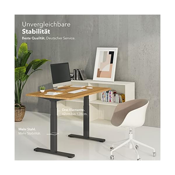 StandXT D08 Advanced elektrisch höhenverstellbarer Schreibtisch Stehpult Tischgestell Tischbeine (Höhe 62-128 cm… – Bild 4