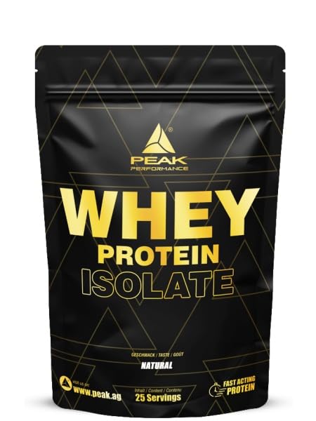 PEAK Whey Protein Isolat - 750g Geschmack Natural I 25 Portionen I sehr hoher Proteinanteil aus 100% Molkeprotein-Isolat I zucker- & fettarm I für Muskelaufbau & -erhalt