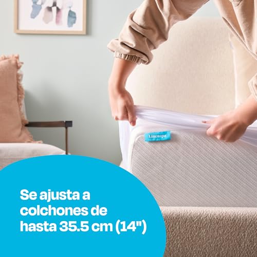Image of Linenspa Waterproof Mattress Protector,Full Size - Fitted Sheet Style,Breathable,Machine Washable & Dryer Safe,White,(Pack of 10)